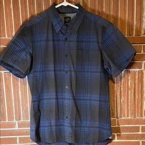 Harley Davidson Men’s short sleeve woven blue plaid shirt NWT